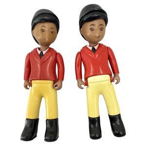 Little Tikes VTG Family Figure Rider Jockey Figure Horse Stable African American